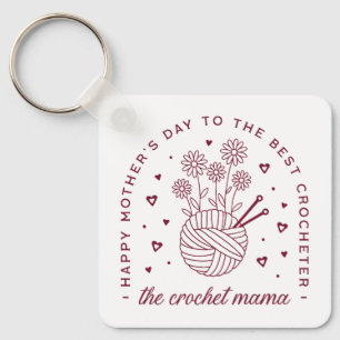Crochet mum crocheting mama happy mothers day key ring