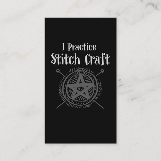 Crochet Mum Witch Occult Crafting Yarn Lover Business Card (Front)