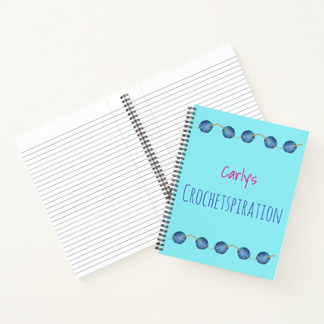 Crochet notes.  Crochetspiration.  Your name Notebook (Inside)