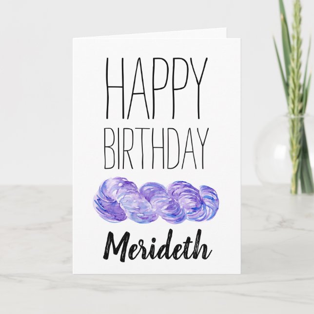 Crochet or Knitting Personalised Birthday Card (Front)