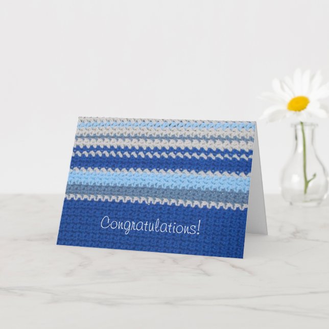 Crochet Pattern - Blue Stripes Card (Small Plant)