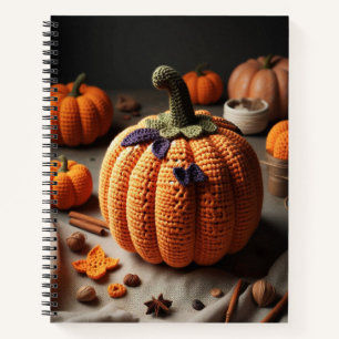 Crochet pumpkin notebook