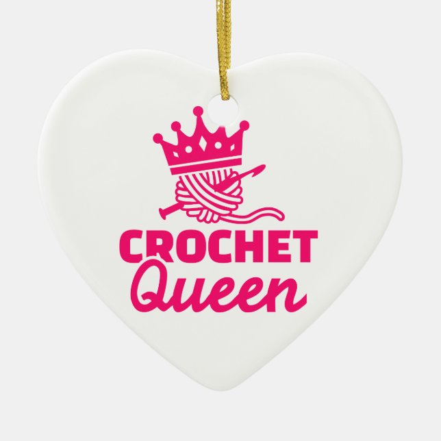 Crochet queen ceramic tree decoration (Front)