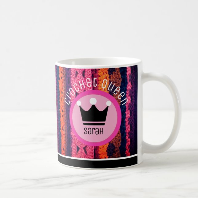 Crochet Queen! Fun gift for crochet lovers Mug (Right)