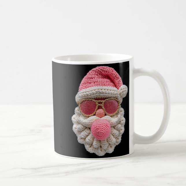 Crochet Santa Blowing Bubble Gum Christmas Girly K Coffee Mug (Right)