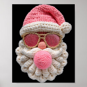 Crochet Santa Blowing Bubble Gum Christmas Girly K Poster