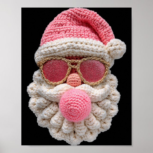 Crochet Santa Blowing Bubble Gum Christmas Girly K Poster (Front)