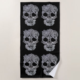 Crochet skull beach towel