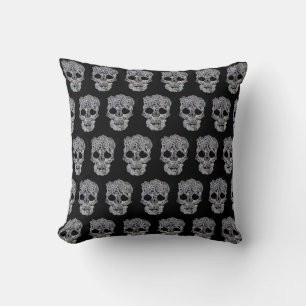 Crochet skull pillow. cushion