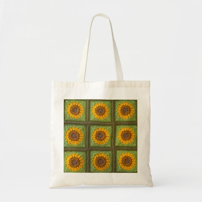 Crochet Sunflowers Tote Bag (Front)