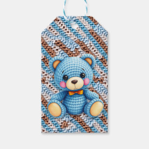 Crochet Teddy Bear To and From Baby Shower Gift Tags
