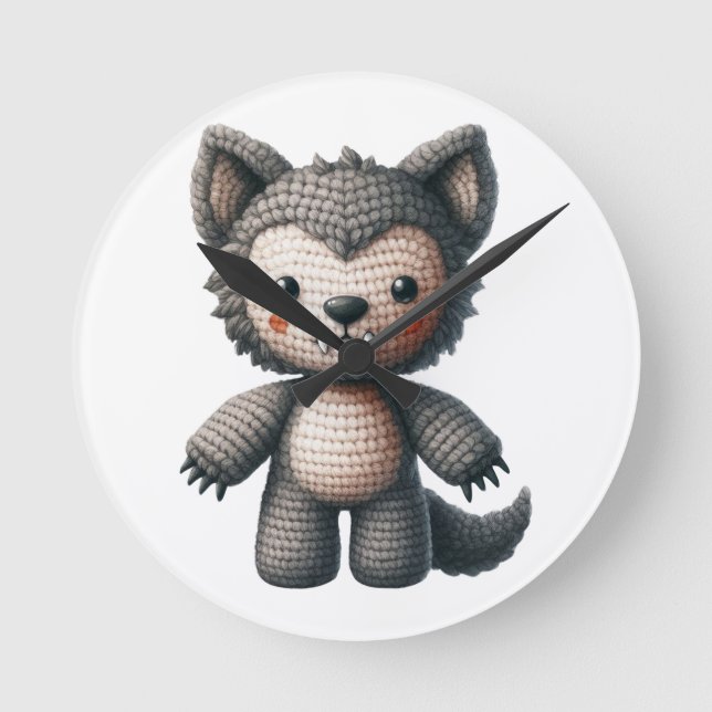Crochet Werewolf Round Clock (Front)