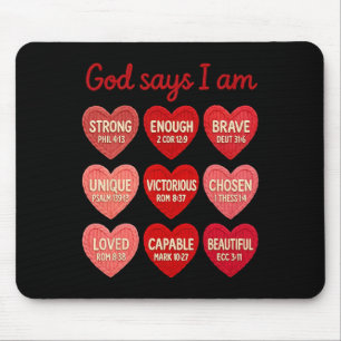 Crochet Yarn God Says I Am Christian Candy Heart V Mouse Mat