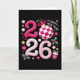 Crochet Yarn Happy New Year 2026 Card