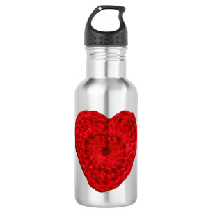 Crochet Yarn Heart • Handmade Crafts 532 Ml Water Bottle