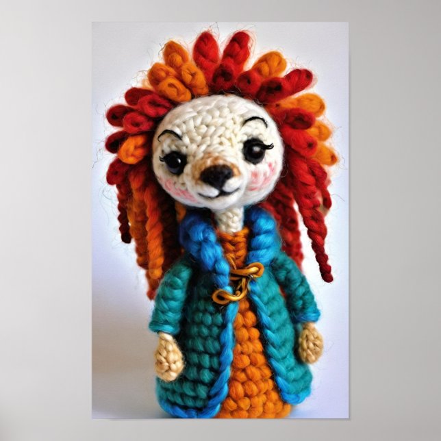 Crocheted Doll With a Friendly Face Poster (Front)