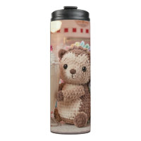 Crocheted Hedgehog and Milkshake at Retro Diner