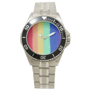 Crocheted Rainbow watch