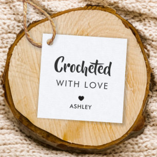 Crocheted with Love, Handmade Gift Tag, Kraft Favour Tags