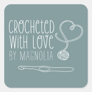 Crocheted with Love Handmade Square Sticker