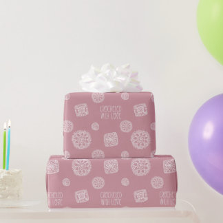 Crocheted with Love Pattern  Wrapping Paper