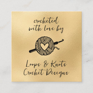 Crocheted With Love Square Business Card