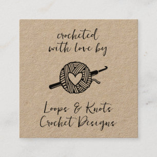 Crocheted With Love Square Business Card