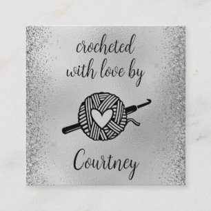 Crocheted With Love Square Business Card