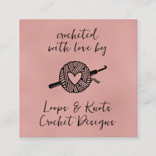 Crocheted With Love  Square Business Card