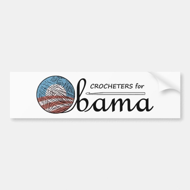 Crocheters for Obama Bumper Sticker #1 (Front)
