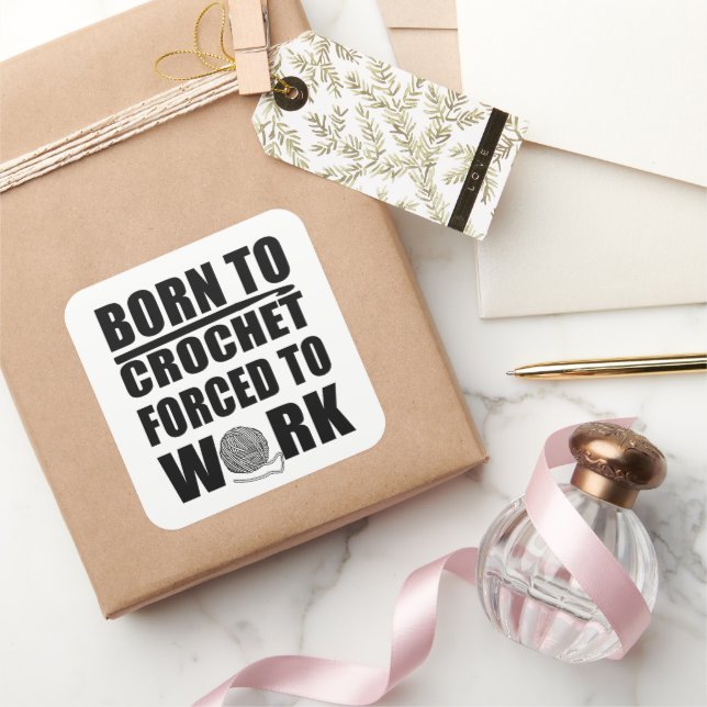 crocheters gift funny crochet quote square sticker (Gifting)