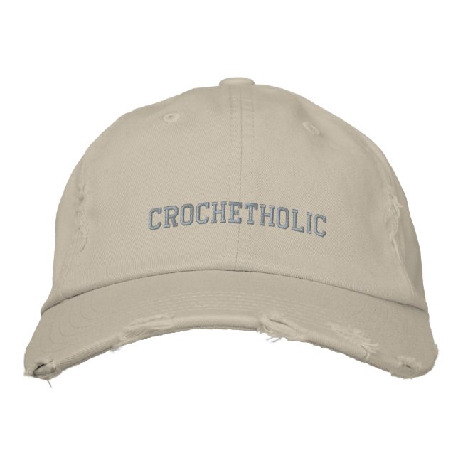 Crochetholic Crochet Gift Embroidered Baseball Hat (Front)