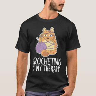 Crocheting Cat  Yarn Sewing Knitting T-Shirt