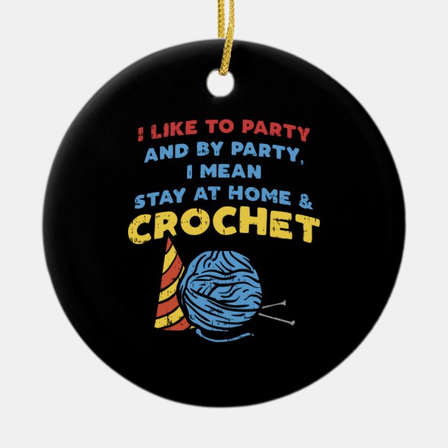 Crocheting Crochet Yarn Ceramic Tree Decoration (Front)