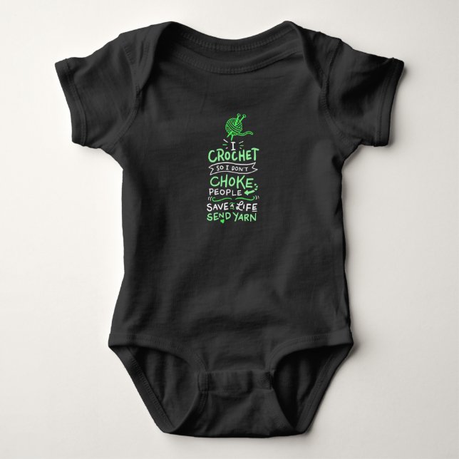 Crocheting Crocheter Gift Baby Bodysuit (Front)