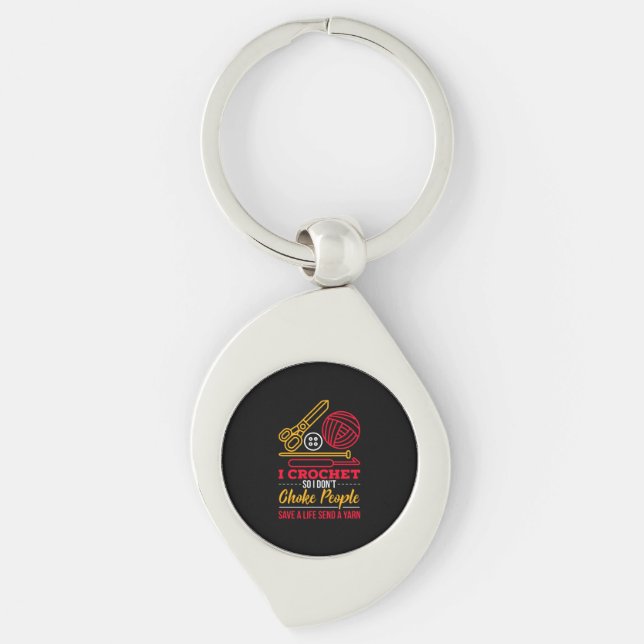 Crocheting Crocheter Gift Key Ring (Front)