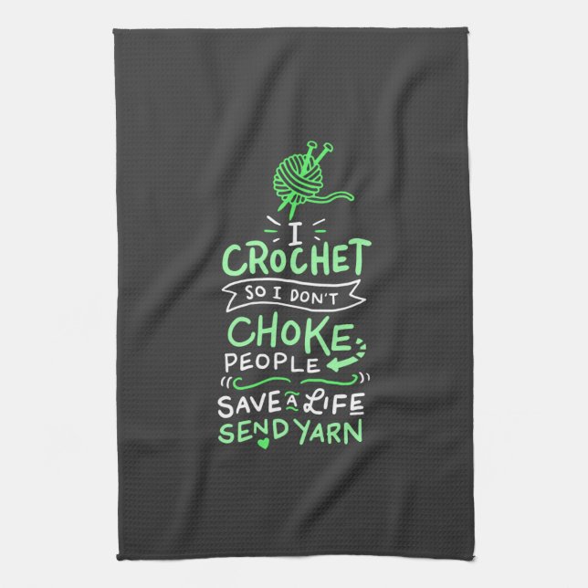 Crocheting Crocheter Gift Tea Towel (Vertical)