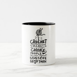 Crocheting Crocheter Gift Two-Tone Coffee Mug