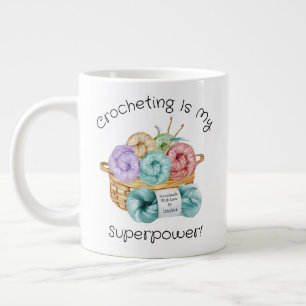 Crocheting Is My Superpower Personalised Large Coffee Mug