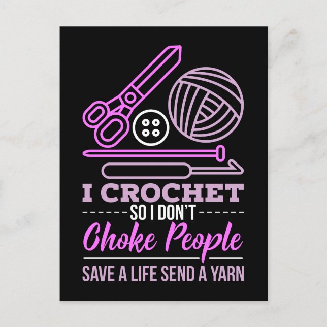 Crocheting Knitting Gift Postcard (Front)