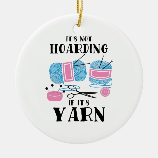 Crocheting Knitting Gifts Ceramic Tree Decoration (Front)