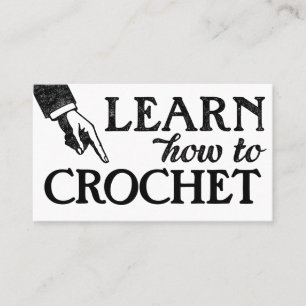 Crocheting Lessons Business Cards - Cool Vintage