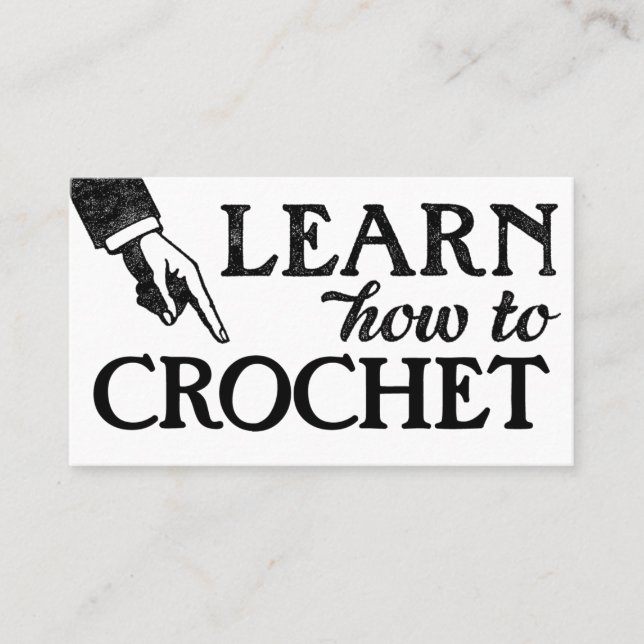 Crocheting Lessons Business Cards - Cool Vintage (Front)