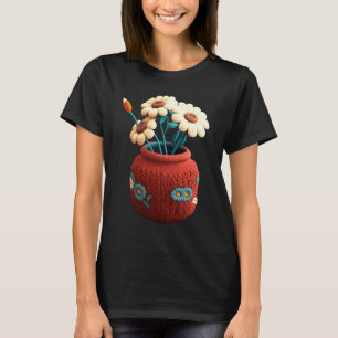Crocheting Mom Knitted Flower Vase Mom 1 T-Shirt