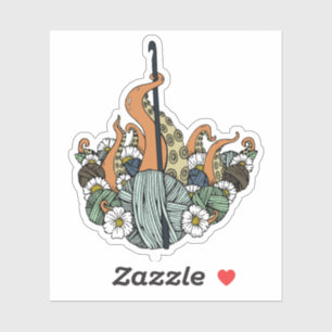 Crocheting Octopus Sticker