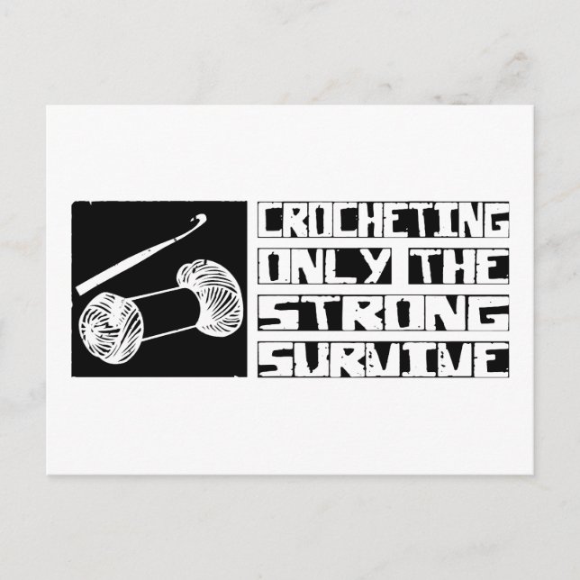 Crocheting Survive Postcard (Front)