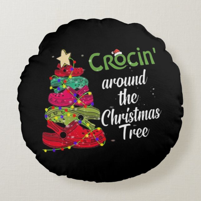 Crocin Around The Christmas Round Cushion (Front)