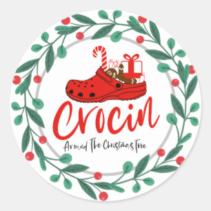 Crocin Around the Christmas Tree Classic Round Sticker