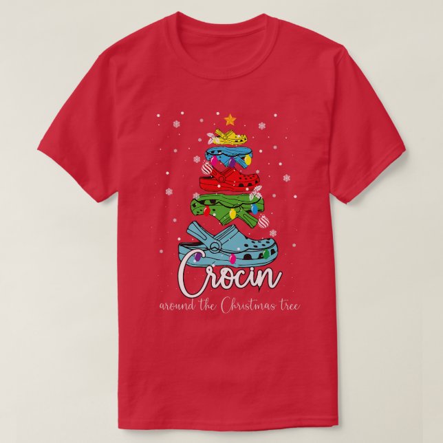 Crocin around the Christmas tree Funny Merry Chris T-Shirt (Design Front)
