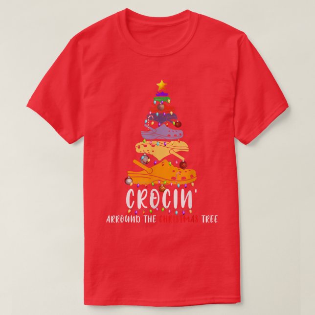 Crocin Around The Christmas Tree Funny Xmas Christ T-Shirt (Design Front)